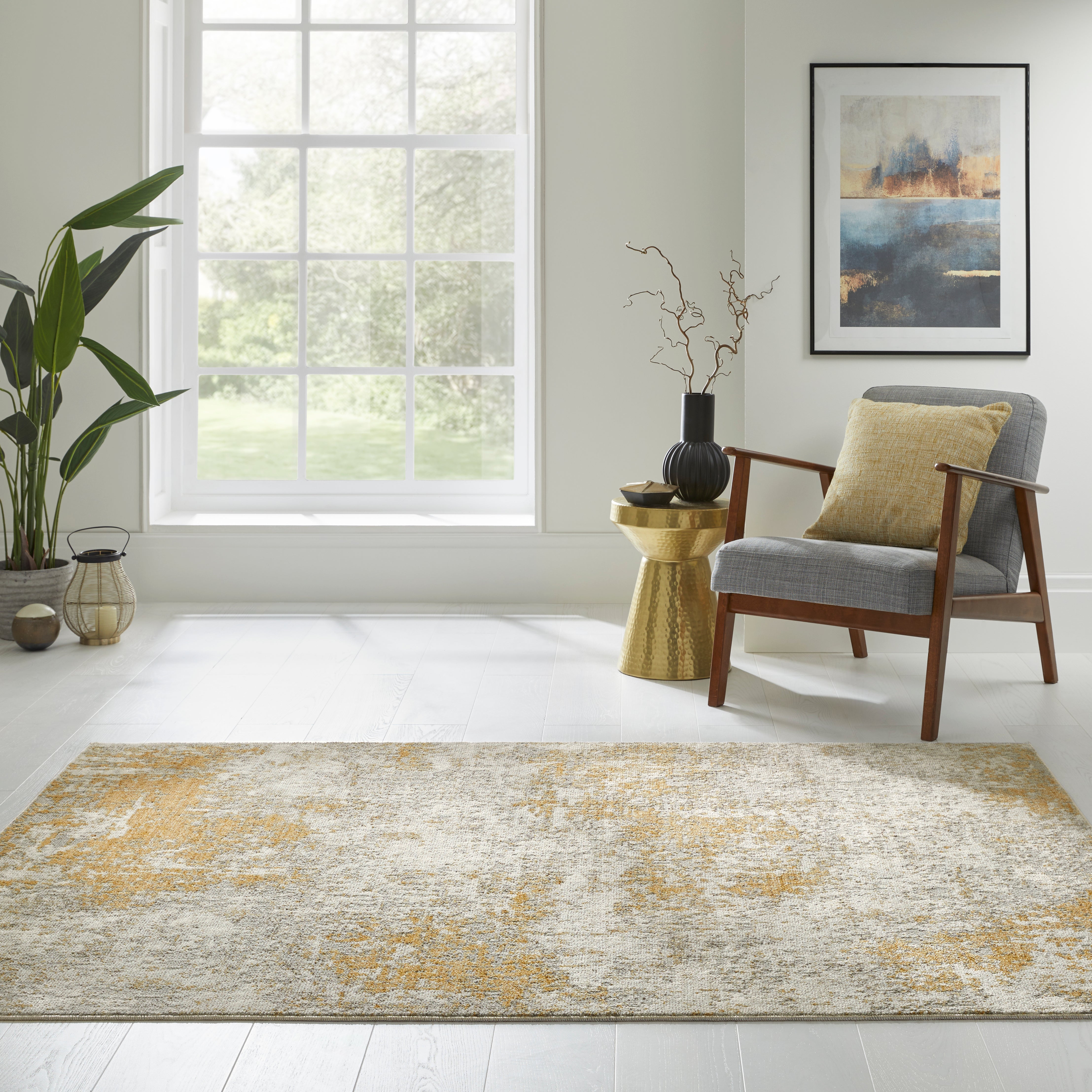 Concept Looms Rossa ROS03 Ivory/Gold Large Rectangle Rug